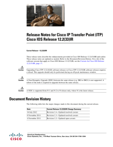 Release Notes for Cisco IP Transfer Point (ITP)