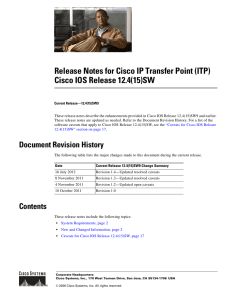 Release Notes for Cisco IP Transfer Point (ITP)