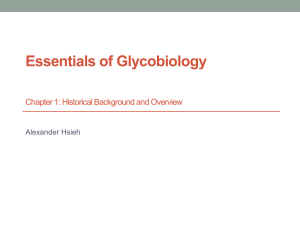 Essentials of Glycobiology Chapter 1: Historical Background and Overview Alexander Hsieh