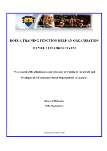 DOES A TRAINING FUNCTION HELP AN ORGANISATION  TO MEET ITS OBJECTIVES?