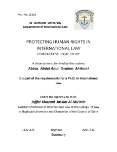 PROTECTING HUMAN RIGHTS IN  INTERNATIONAL LAW   