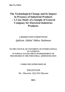 The Technological Change and its Impact in Presence of Industrial Products