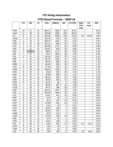 FTF Hiring Information  FTES Based Formula – 2009‐10 