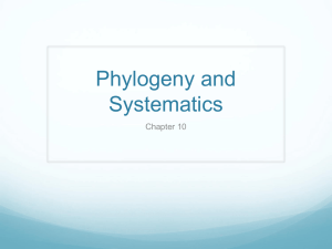 Phylogeny and Systematics Chapter 10