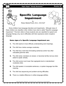 Specific Language Impairment