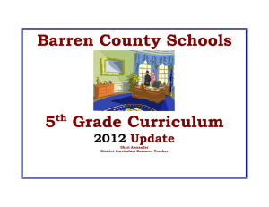 Barren County Schools  5 Grade Curriculum