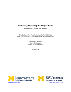 University of Michigan Energy Survey Results from October 2013 Sample