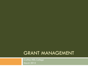 GRANT MANAGEMENT Crafton Hills College March 2015