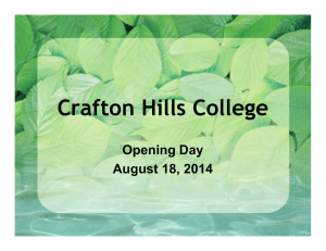 Crafton Hills College Opening Day August 18, 2014
