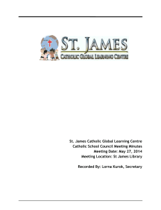 St. James Catholic Global Learning Centre Catholic School Council Meeting Minutes