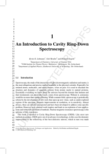 1 An Introduction to Cavity Ring-Down Spectroscopy