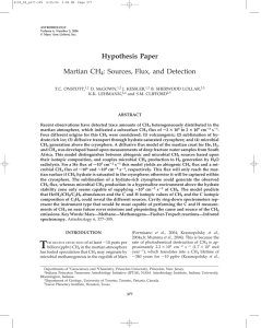 Hypothesis Paper Martian CH : Sources, Flux, and Detection 4