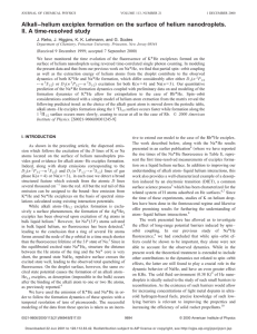 Alkali–helium exciplex formation on the surface of helium nanodroplets. *