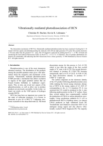 Vibrationally mediated photodissociation of HCN Christine R. Bucher, Kevin K. Lehmann