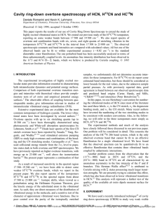 Cavity ring-down overtone spectroscopy of HCN, H CN and HC N