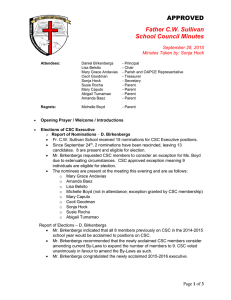 APPROVED Father C.W. Sullivan School Council Minutes