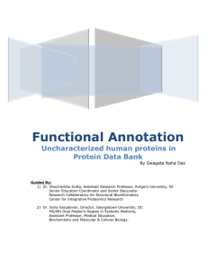 Functional Annotation Uncharacterized human proteins in Protein Data Bank