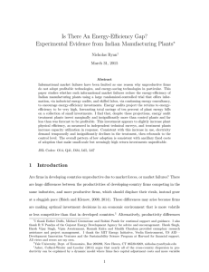 Is There An Energy-Efficiency Gap? Experimental Evidence from Indian Manufacturing Plants ∗