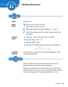 31 • Writing Directions Power Up facts