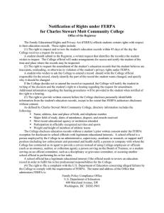 Notification of Rights under FERPA for Charles Stewart Mott Community College