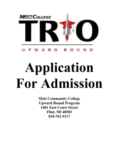 Application For Admission Mott Community College Upward Bound Program