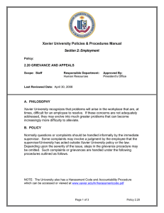 Xavier University Policies &amp; Procedures Manual Section 2: Employment