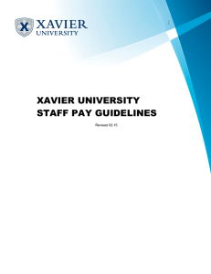 XAVIER UNIVERSITY STAFF PAY GUIDELINES  Revised 03.15