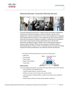 Advanced Services’ Curriculum Planning Services