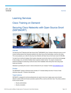 Learning Services Cisco Training on Demand (SSFSNORT)