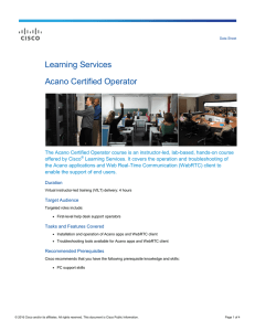 Learning Services Acano Certified Operator