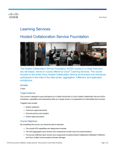 Learning Services Hosted Collaboration Service Foundation