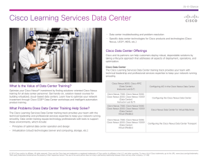 Cisco Learning Services Data Center At-A-Glance