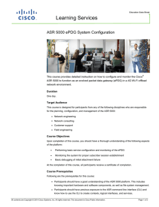 Learning Services ASR 5000 ePDG System Configuration