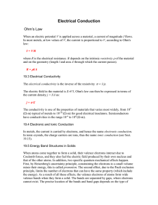 Electrical Conduction Ohm’s Law