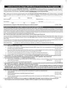 California Community Colleges 2008-2009 Board Of Governors Fee Waiver Application 97