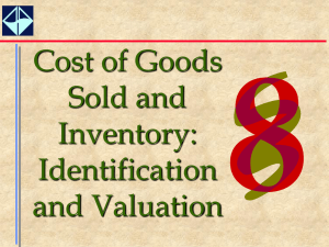 Cost of Goods Sold and Inventory: Identification