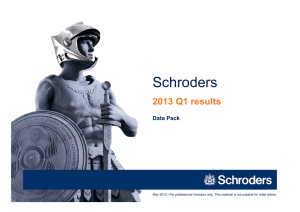 Schroders 2013 Q1 results Data Pack
