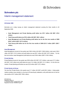 Schroders plc Interim management statement