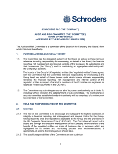 ‘COMPANY’) SCHRODERS PLC (THE ‘COMMITTEE’)