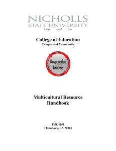 College of Education Multicultural Resource Handbook