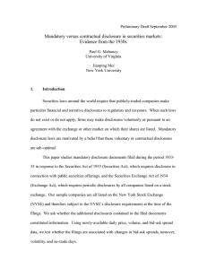 Mandatory versus contractual disclosure in securities markets :