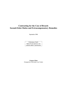 Contracting for the Case of Breach: Second-Order Duties and Extracompensatory Remedies