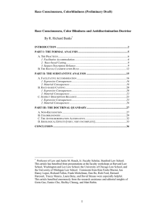 Race Consciousness, Colorblindness (Preliminary Draft)