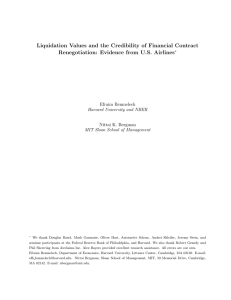 Liquidation Values and the Credibility of Financial Contract