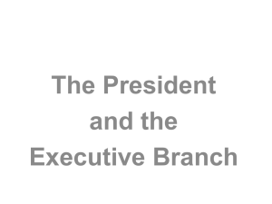The President and the Executive Branch