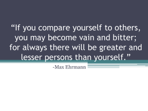 “If you compare yourself to others,
