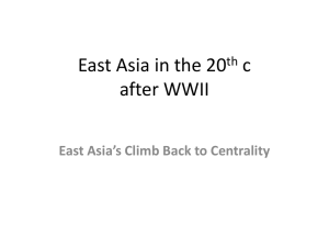 East Asia in the 20 c after WWII