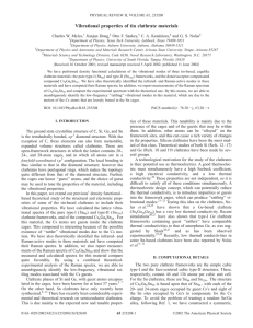 Vibrational properties of tin clathrate materials Charles W. Myles, Jianjun Dong,