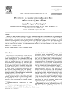 Deep levels including lattice relaxation: ®rst- and second-neighbor effects *, Wei-Gang Li