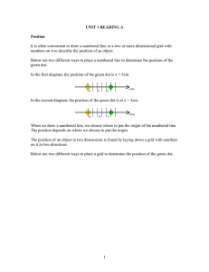 It is often convenient to draw a numbered line or... numbers on it to describe the position of an object.